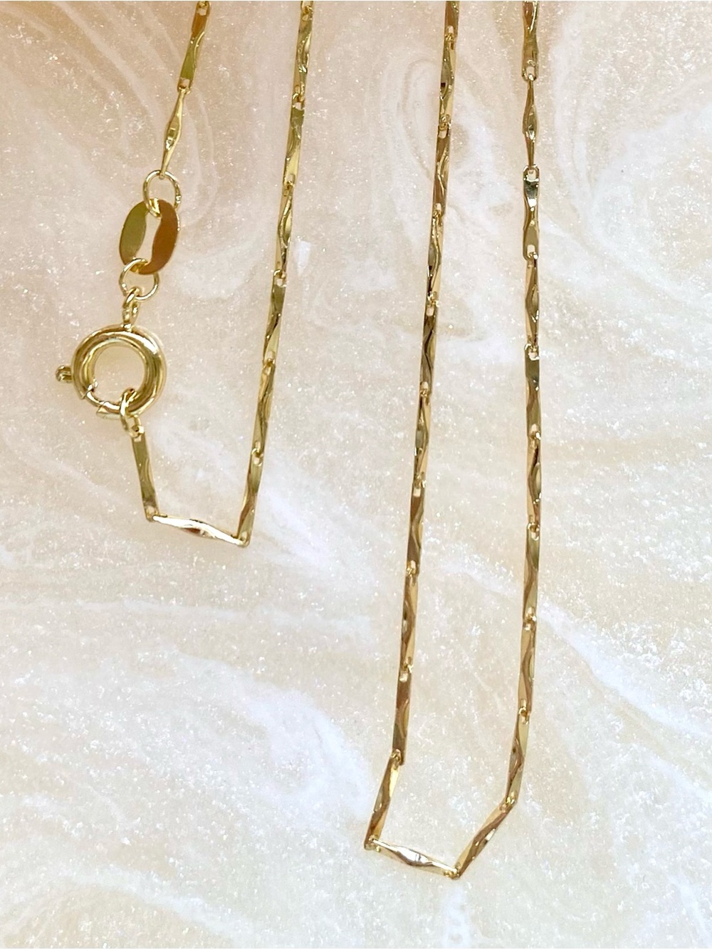 Gold Slim Figaro Chain Necklace